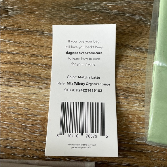 Dagne Dover Mila Toiletry Organizer Large in Matcha Latte NWT - Picture 3 of 10